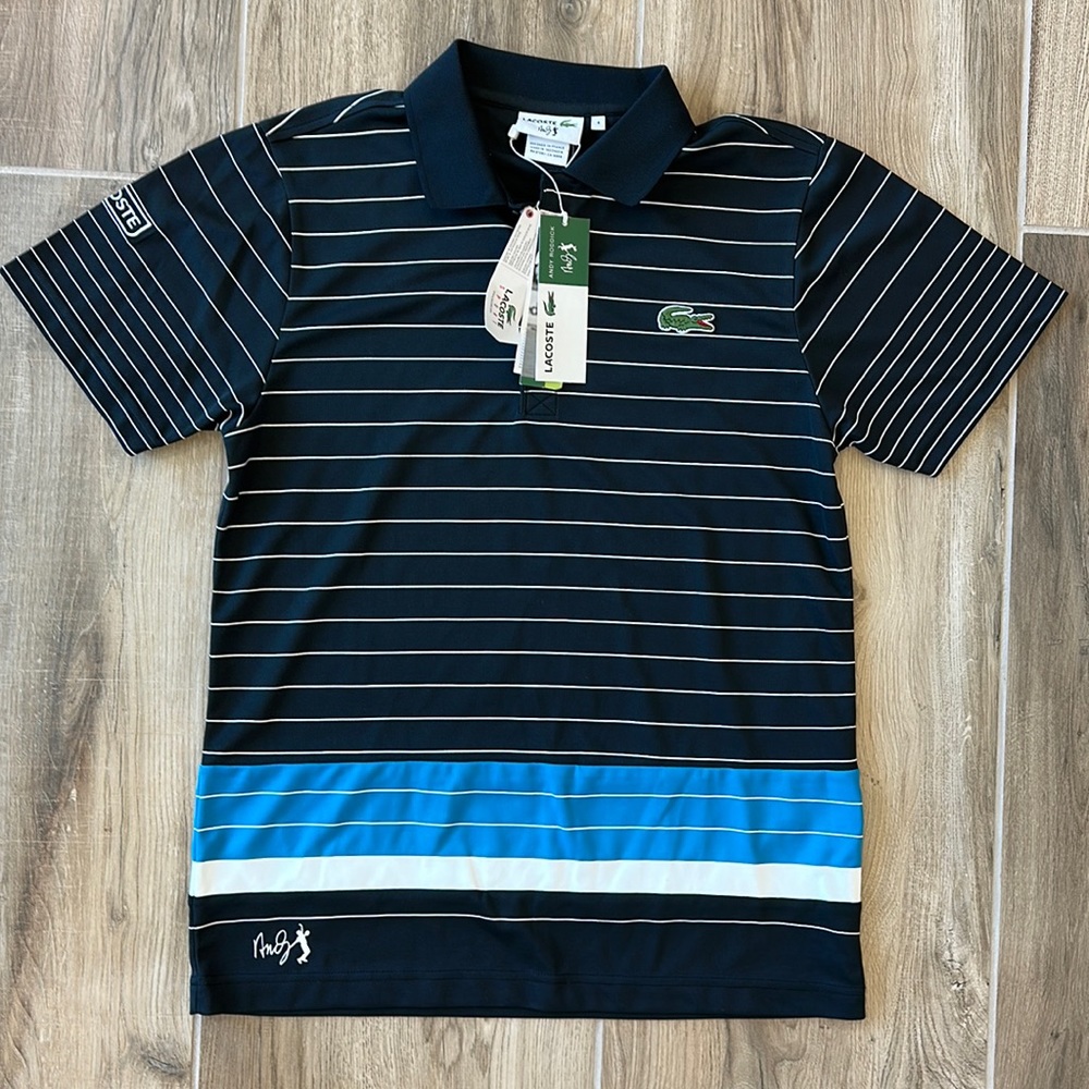 Men’s Lacoste Andy Roddick Size 4 Medium Black Tennis Polo